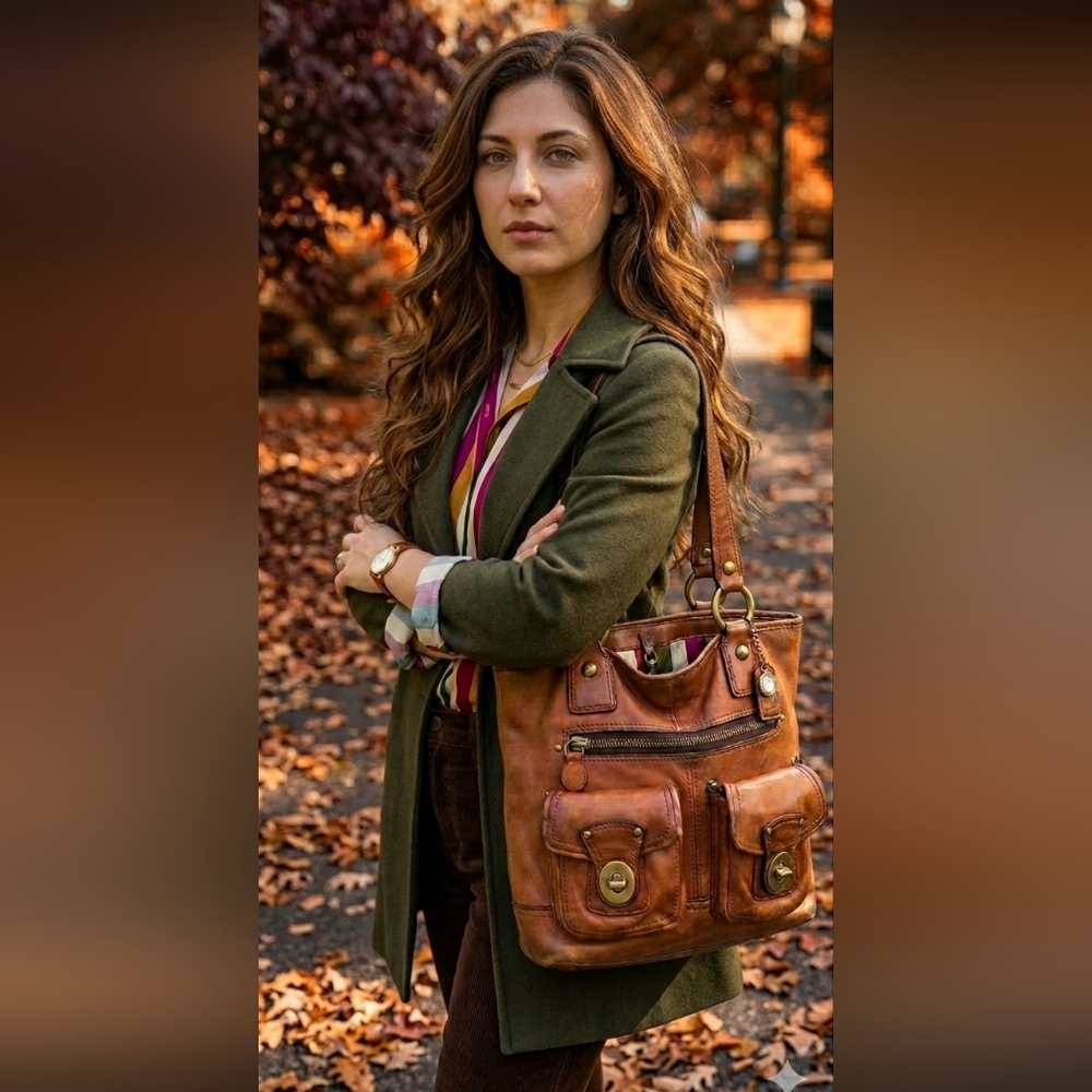 ​RARE 2007 Gigi Coach 65th Anniversary Twin Turnlock Legacy Leather Cognac Tote - Picture 3 of 15